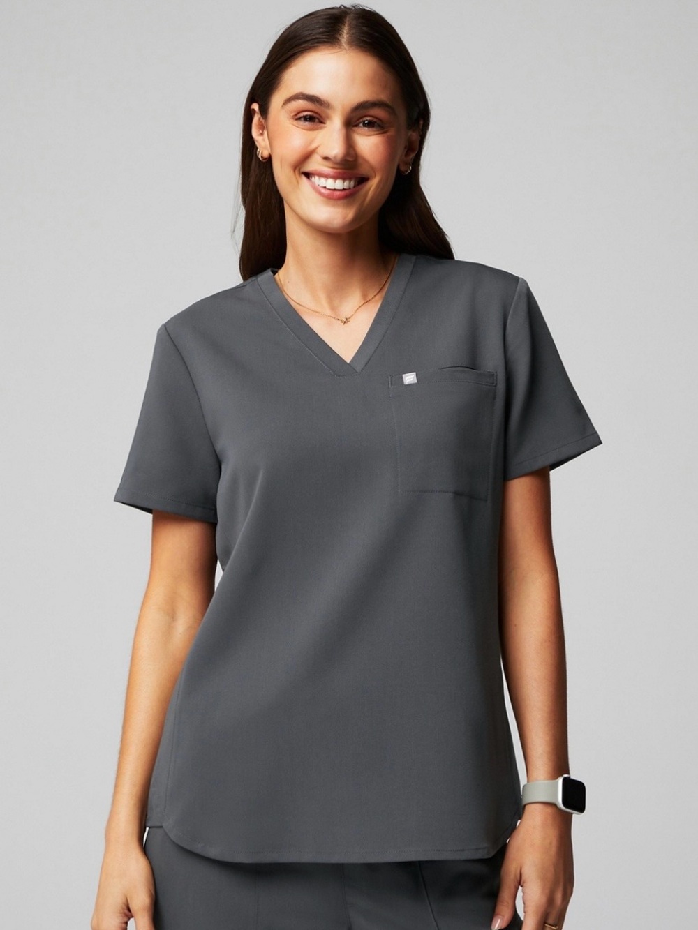 Fabletics Vital 1-Pocket Scrub Top in Onyx